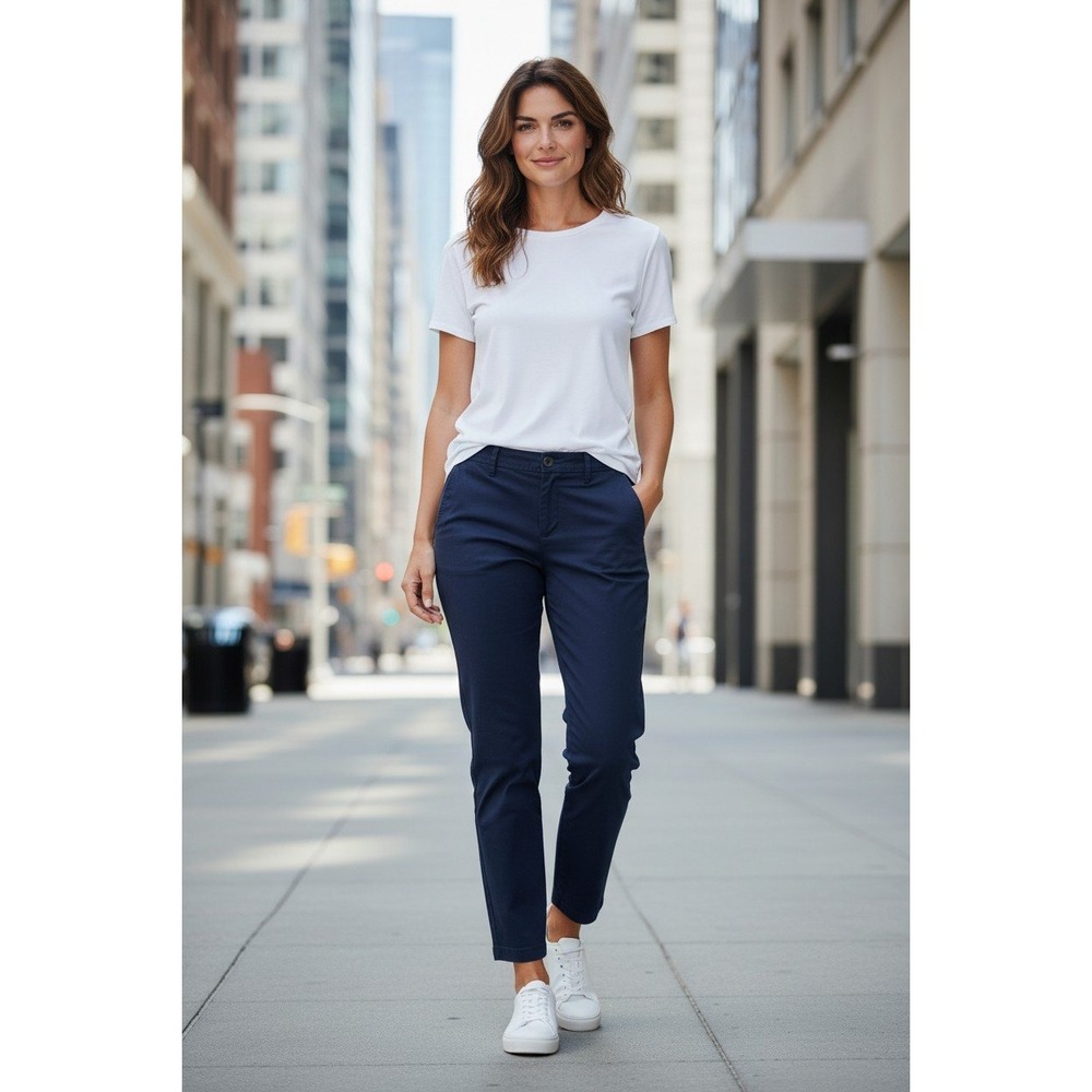 EUC Talbots Relaxed Chino Pants Womens Straight Leg Cropped Trousers Size 6P